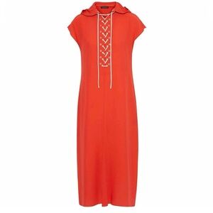 Rag & Bone Orange Lace-Up Hooded Dress